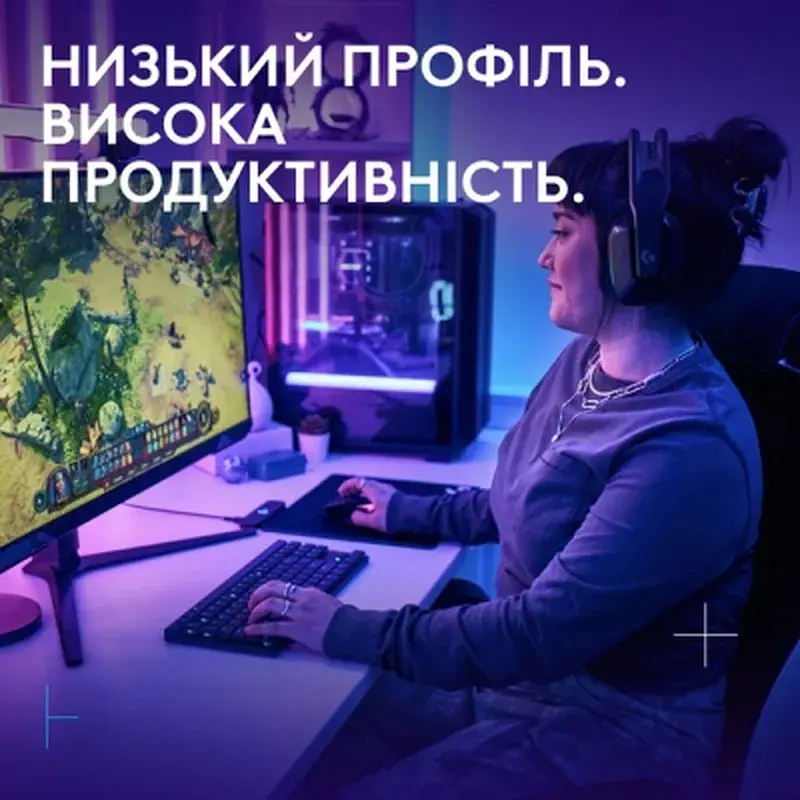 Клавіатура Logitech G515 TKL Lightspeed GL Tactile RGB Wireless/Bluetooth/USB UA Black (920-014075) - фото 2