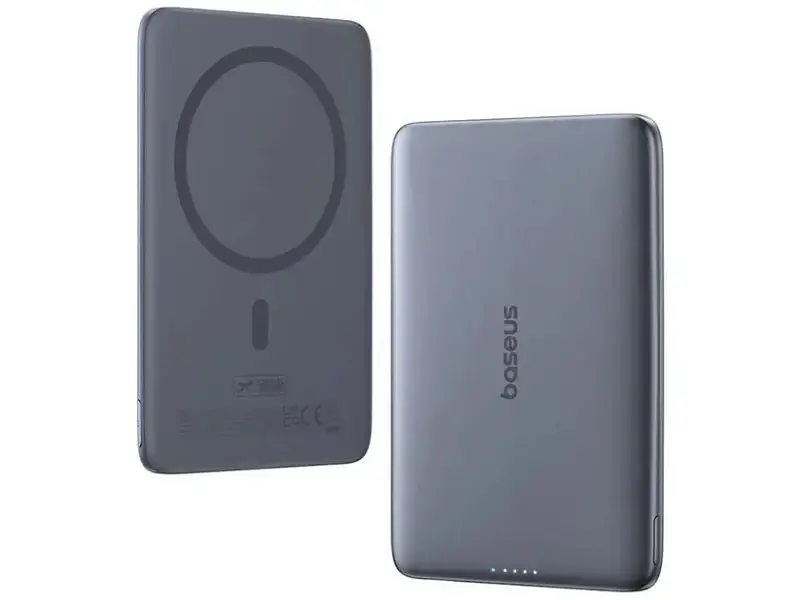 Зовнішній акумулятор (Power Bank) BASEUS PicoGo AM41 Ultra-Slim Magnetic 5000mAh Grey (E0024807) - фото 3