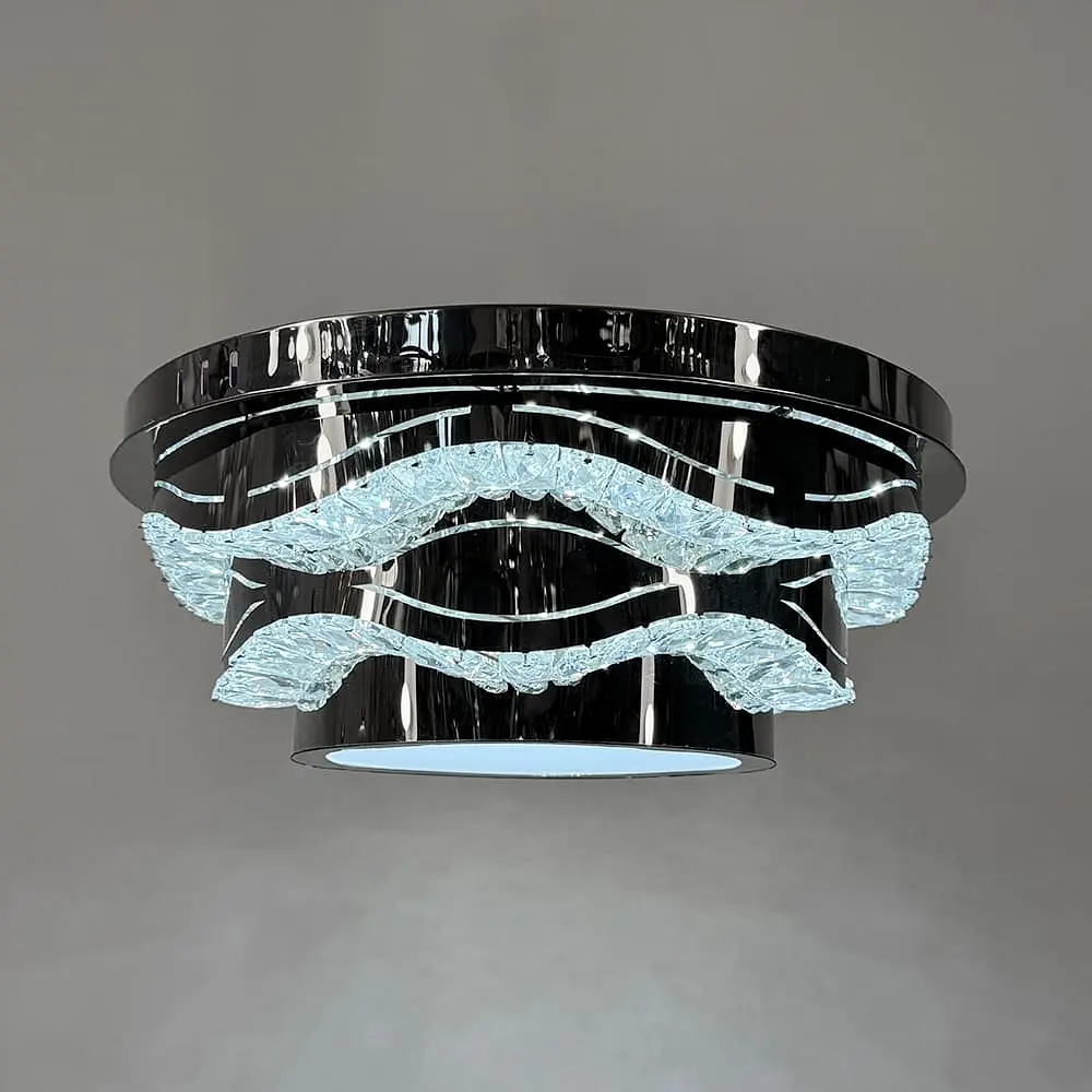 Хромированная потолочная люстра с прозрачным хрусталем Ø 50 см Ст. C 1784/500 | Line F - фото 3