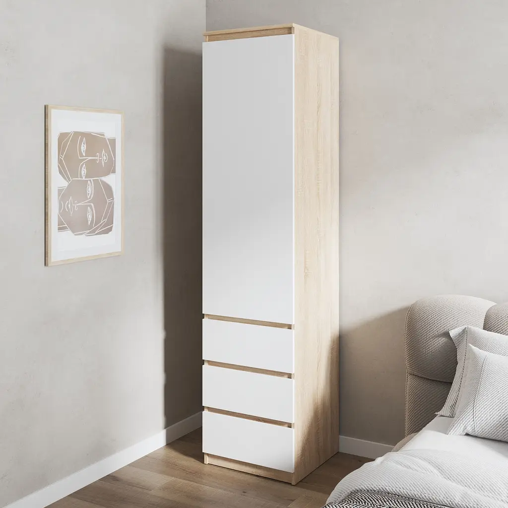 Шафа для одягу Vays, пенал з полицями та шухлядами, без ручок R-35 - фото 3