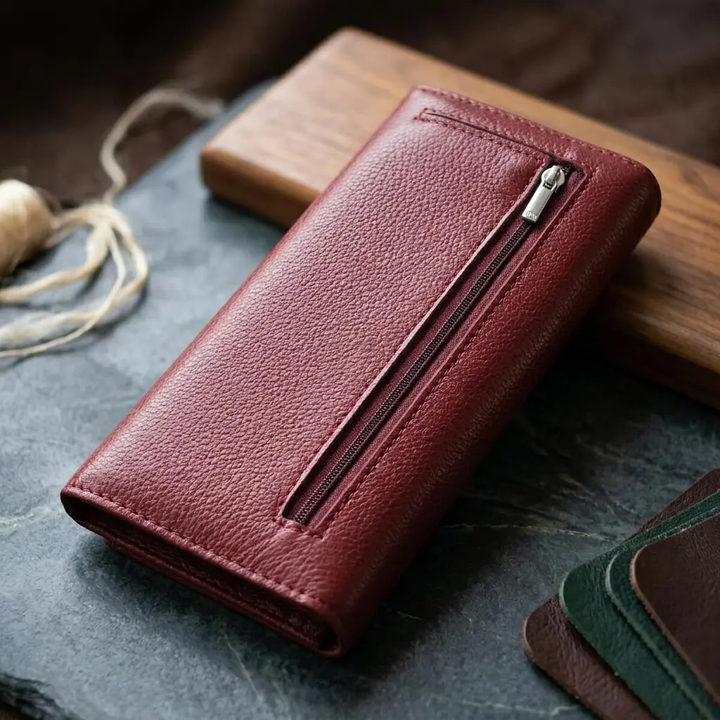 Оригінальний жіночий гаманець з натуральної шкіри ST Leather 22522 бордовий - фото 4