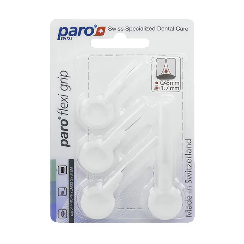 Міжзубні щітки Paro flexi grip xxxx-тонкі, Ø 1.7 мм, білі, 4 шт