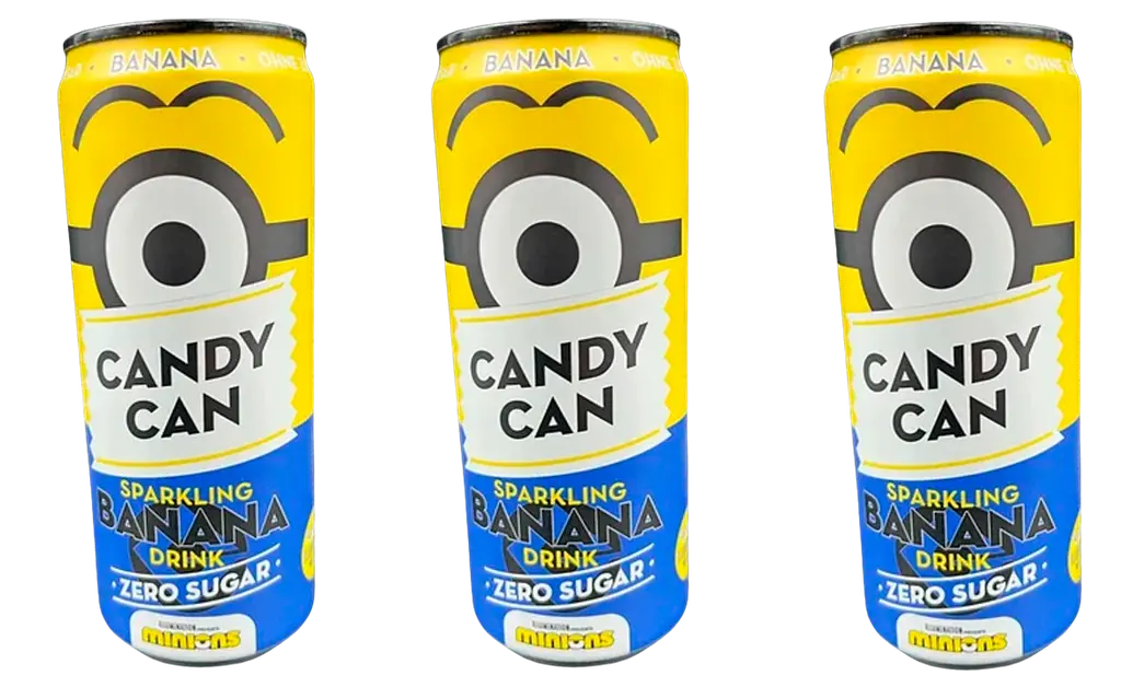 Газований напій Candy Can Minion Sparkling Banana Drink Zero Sugar 330 мл - фото 3