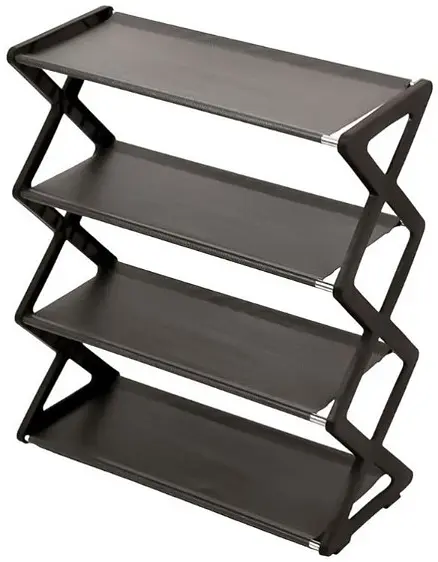 Полиця для взуття Stenson 4 яруси 42х18.5х50 см чорна (35968) - фото 2