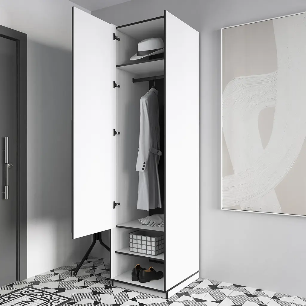 Пенал для будинку Flamecame з полицями у передпокій FR-02 Білий - фото 2