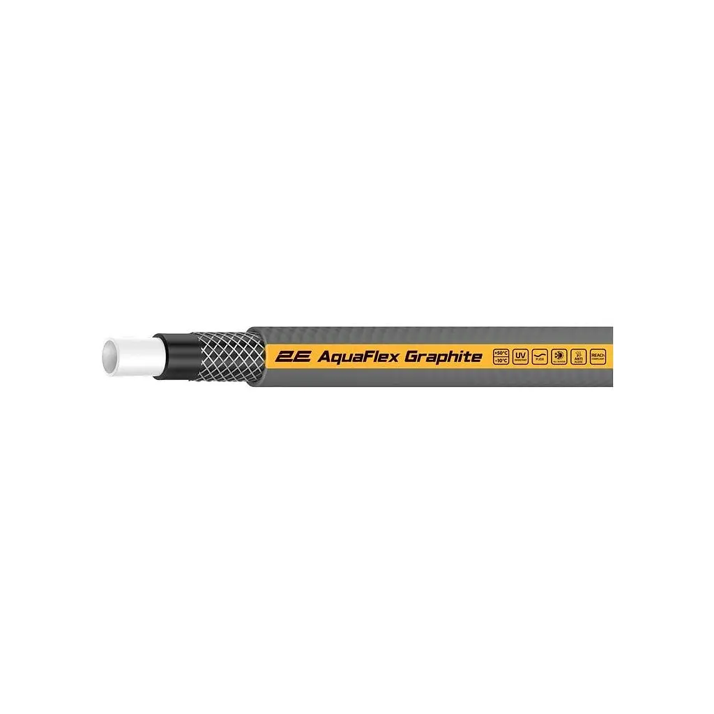 Шланг для поливу 2E AquaFlex Graphite 1/2", 15м, 4 шари, 20бар -10+50°C (2E-GHC12C15) - фото 2