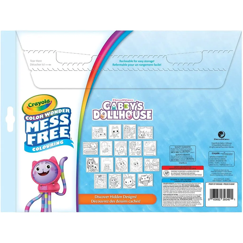 Розмальовка Crayola Color Wonder Gabby's Dollhouse 18 сторінок та 4 фломастери - фото 4