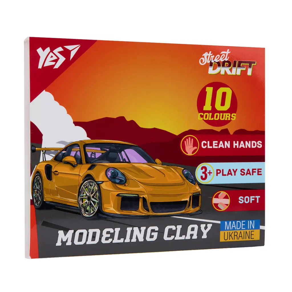 Пластилін YES, 10 кольорів., 200г., Drift King, (540666)