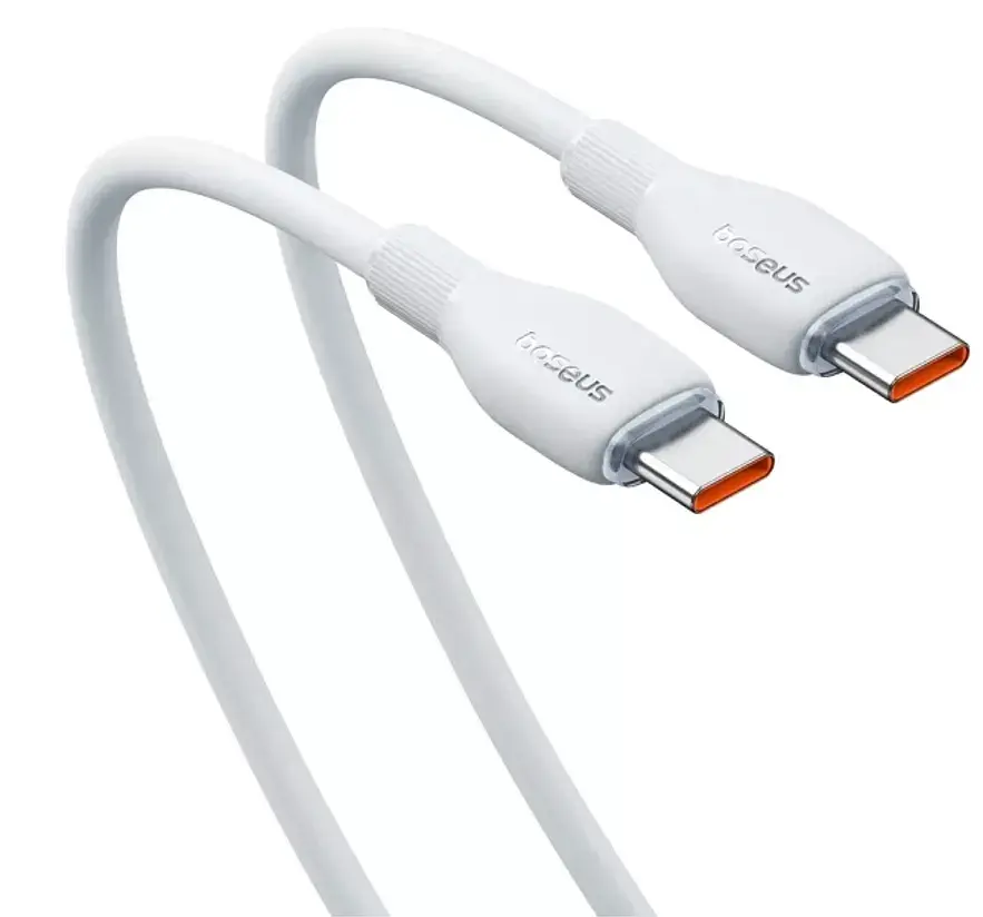 Кабель Baseus Pudding Series Fast Charging Cable Type-C to Type-C 100W 2m P10355702221-01 White - фото 3