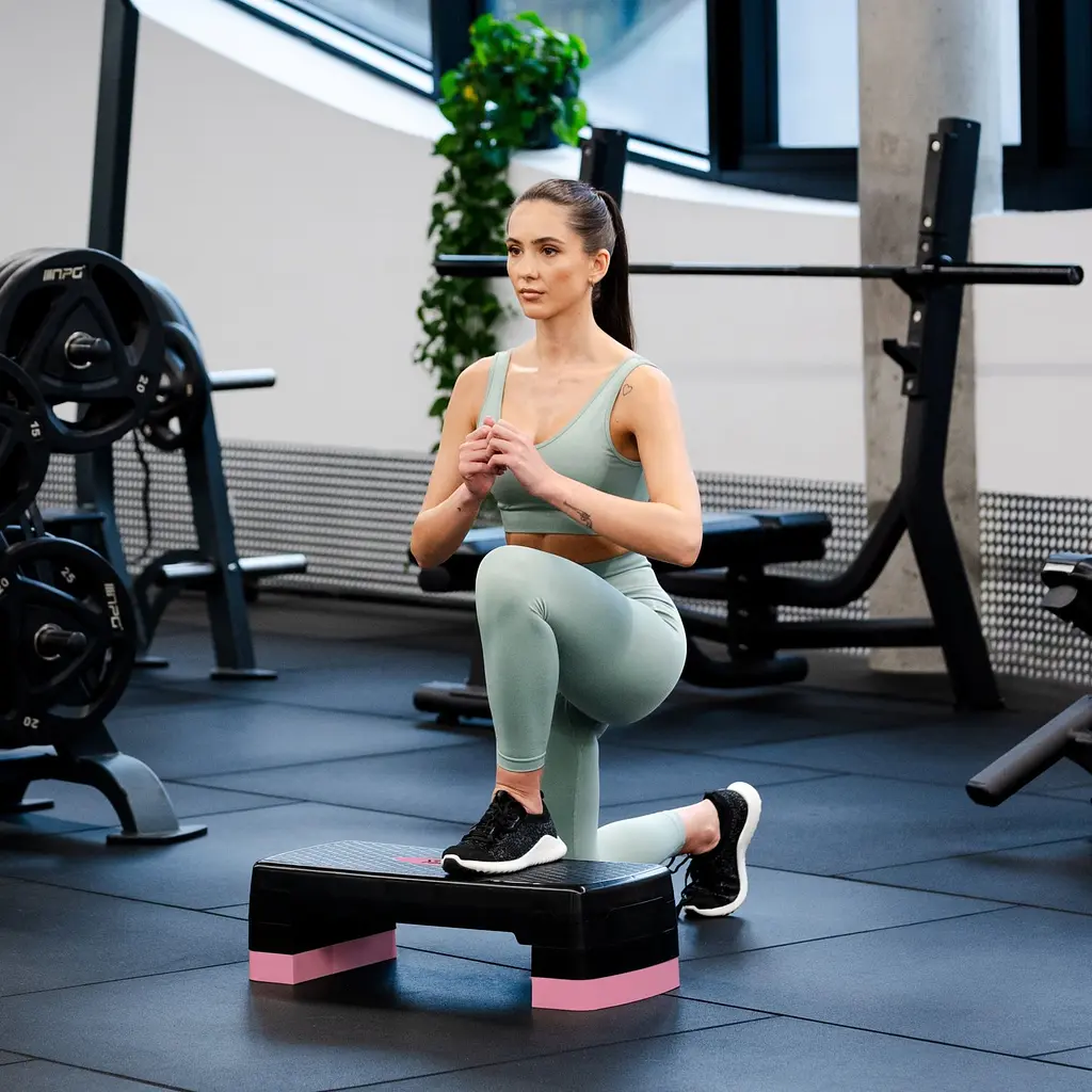 Степ-платформа Gymtek 3-х рівнева чорно-рожева - фото 4