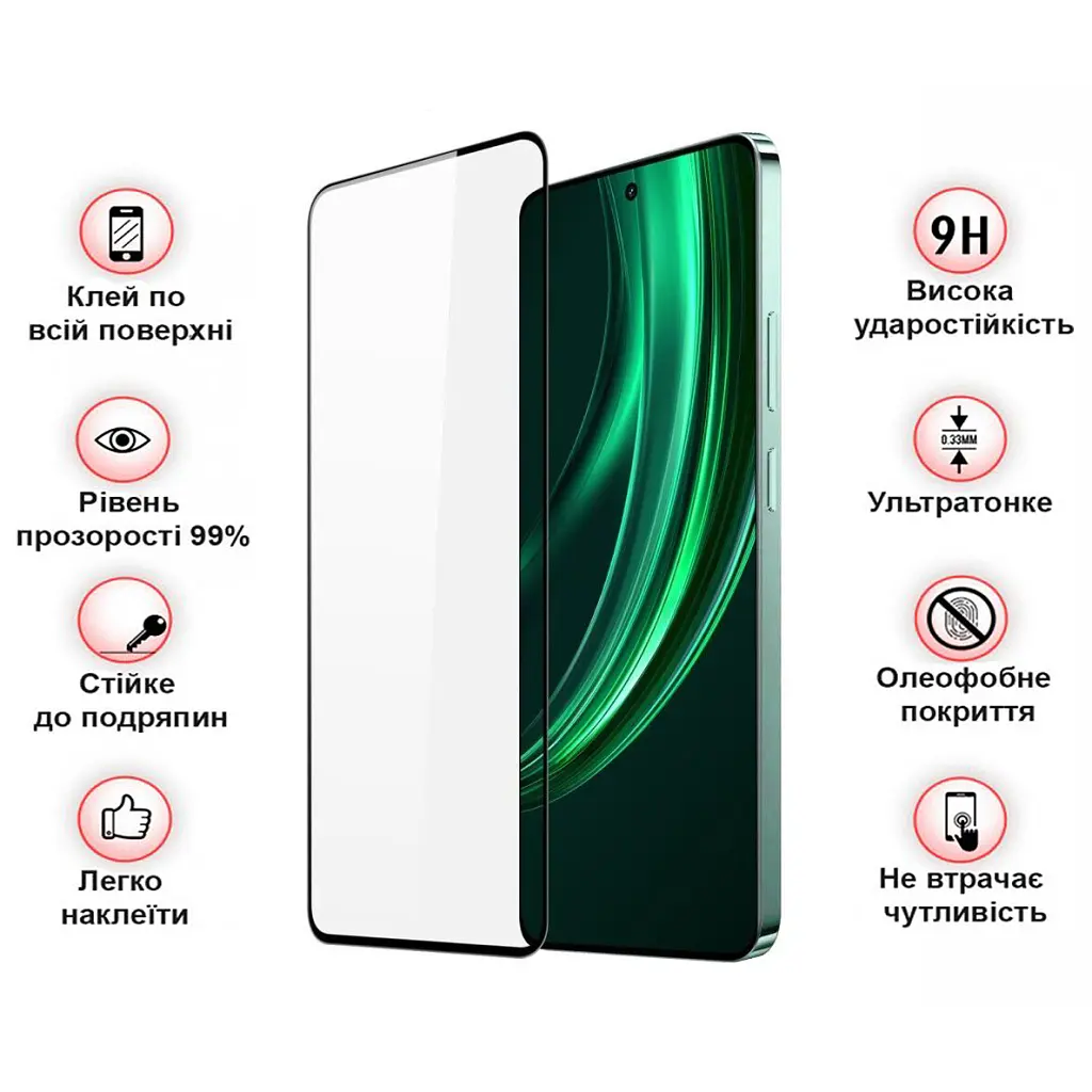 Стекло защитное BeCover Realme 13 5G Black (712501) - фото 3