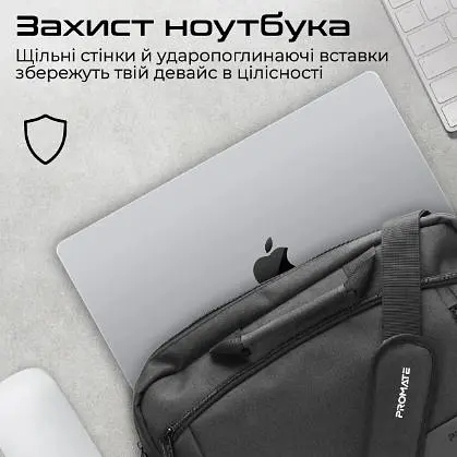Сумка для ноутбука Promate Satchel-MB 15.6" Black (satchel-mb.black) - фото 3