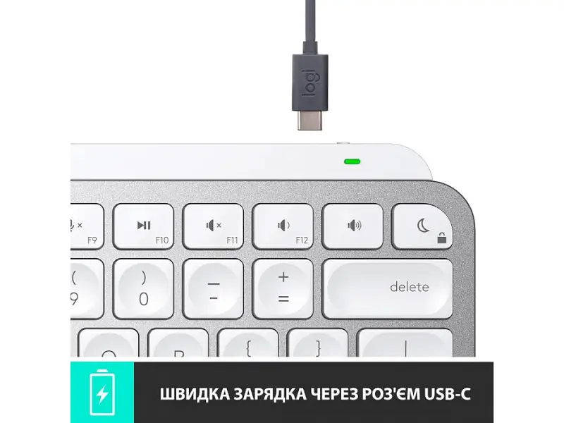 Клавіатура Logitech MX Keys Mini Minimalist US Pale Grey (920-010499) - фото 7