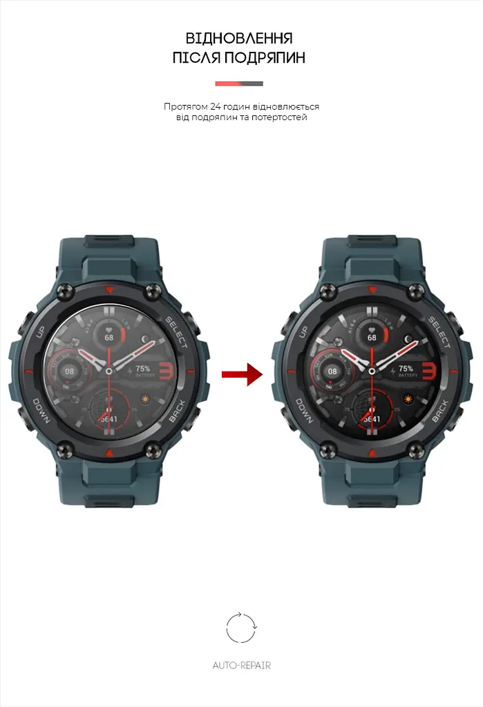 Гідрогелева плівка на годинники Amazfit Watch T-Rex Pro ArmorStandart захисна плівка для смарт годинників прозора (ARM62178) - фото 3