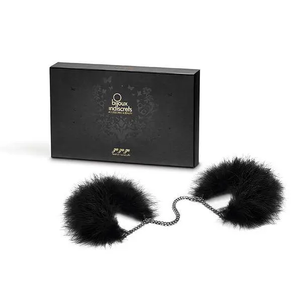 Пушистые наручники Bijoux Indiscrets Za za zu feahter handcuffs, перьевые, подарочная упаковка - фото 4