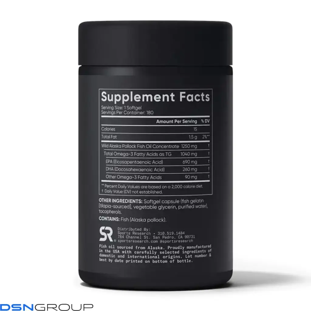 Риб’ячий жир Sports Research Omega-3 Fish Oil Alaska 1250 мг 180 капсул - фото 2