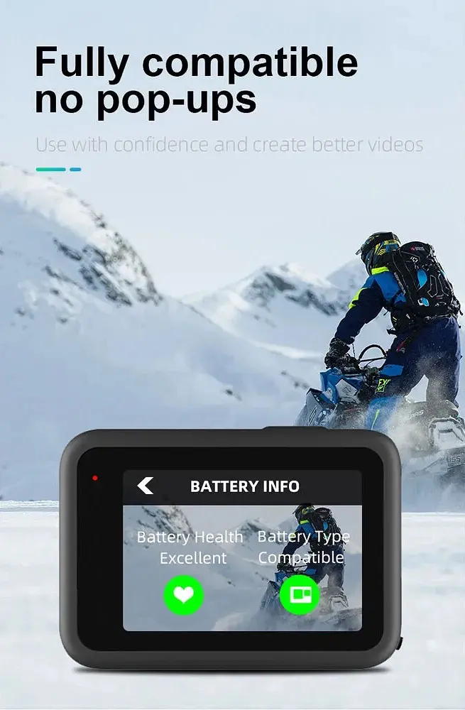 Зарядний пристрій Telesin 3 Slots Battery Charger + 2 акумулятори для Hero 9/10 GP-BTR-903 [76676] - фото 13