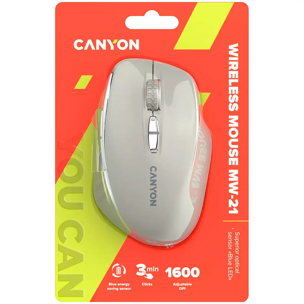 Мишка Canyon MW-21 Wireless Blue LED Cosmic Latte (CNS-CMSW21CL) - фото 6