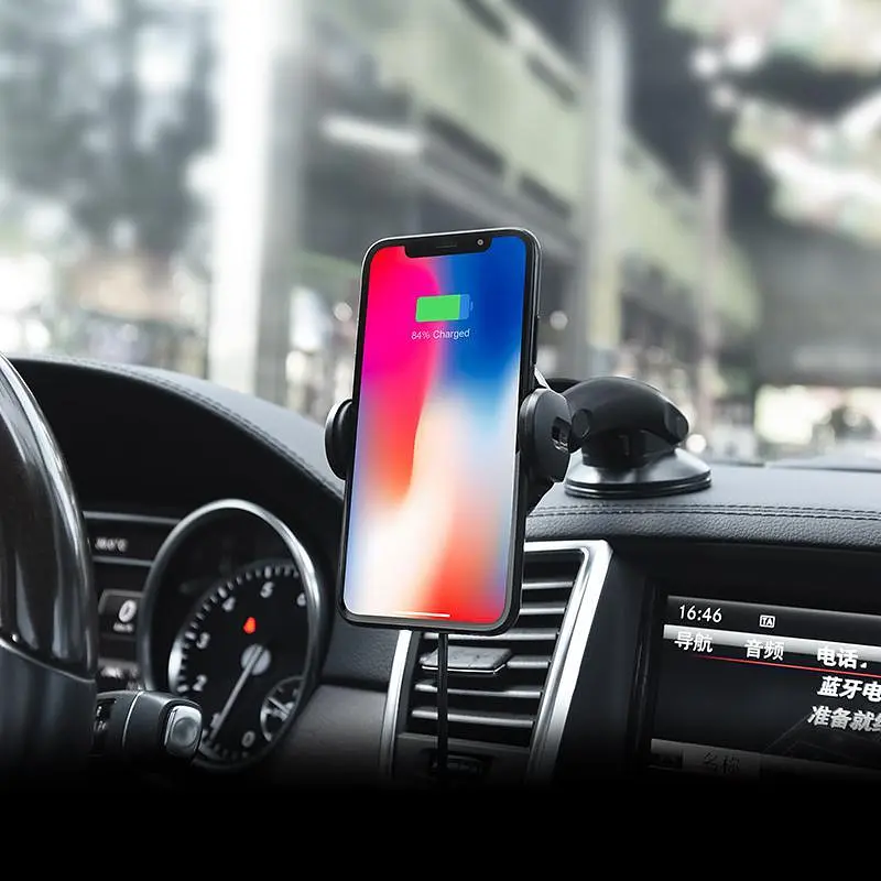 Холдер Hoco CA35 Black (Кріплення присоска + Вентиляційна решітка) + Wireless Charger - фото 4