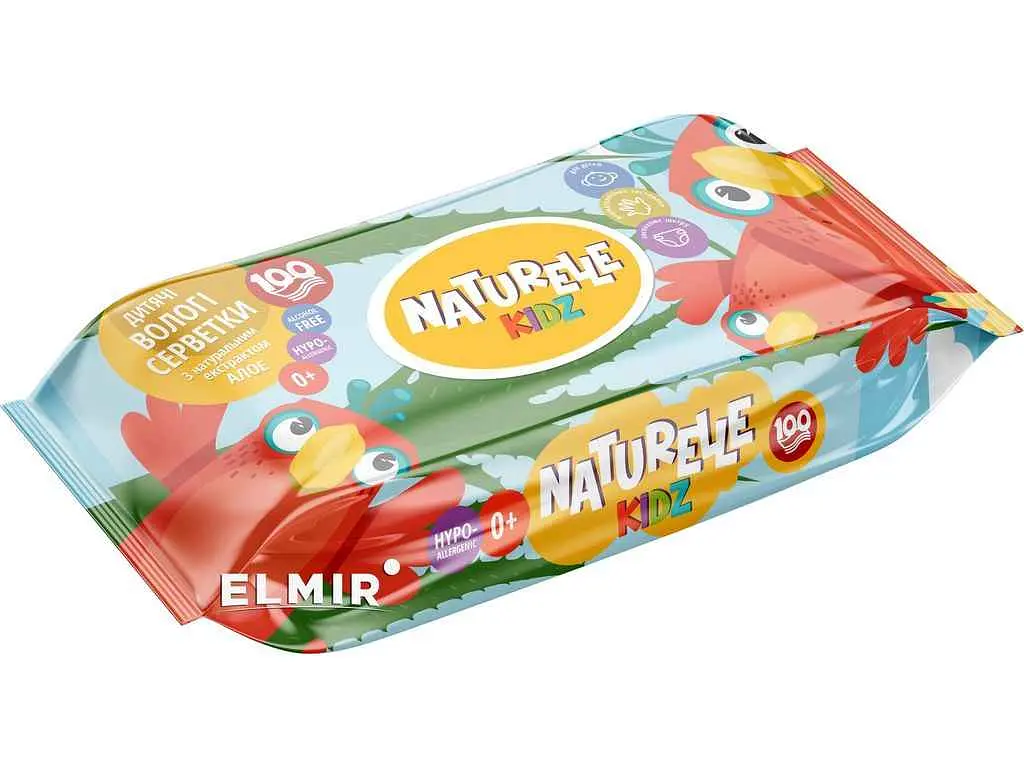 Вологі серветки NATURELLE kidz алое 100шт