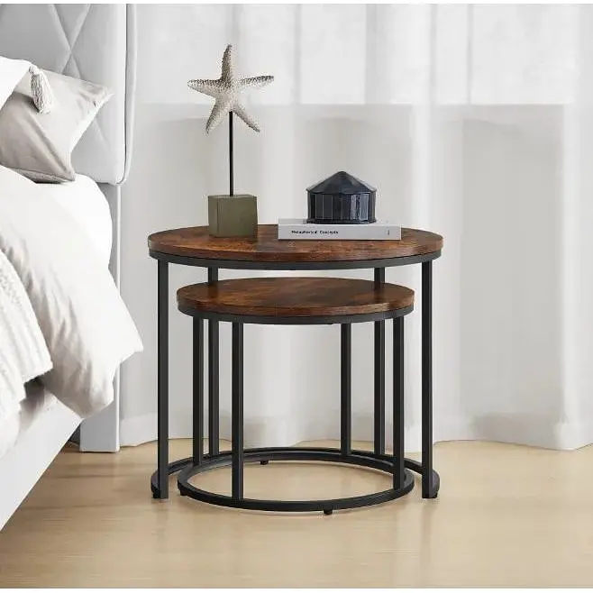 Комплект журнальних столиків Leobert Oreo круглий 53х45 см, 43х35 см коричневий - фото 3