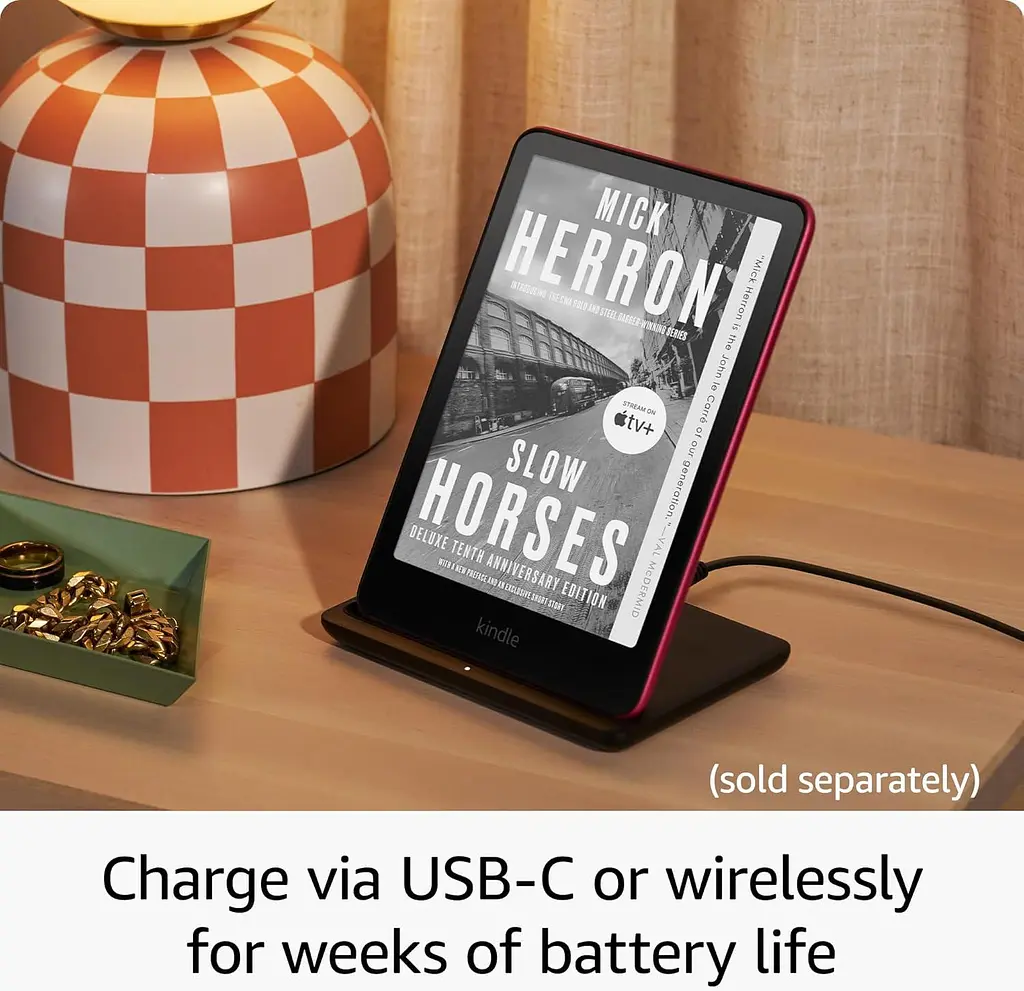 Електронна книга Kindle Paperwhite Signature Edition 2024 Metallic Raspberry, 32GB, без реклами, 7 HD E Ink Carta дисплей, покриття антивідблиску, підсвічування, сенсорний екран, Bluetooth/Wi-Fi, захист від вологи, 300 dpi, рожева - фото 4