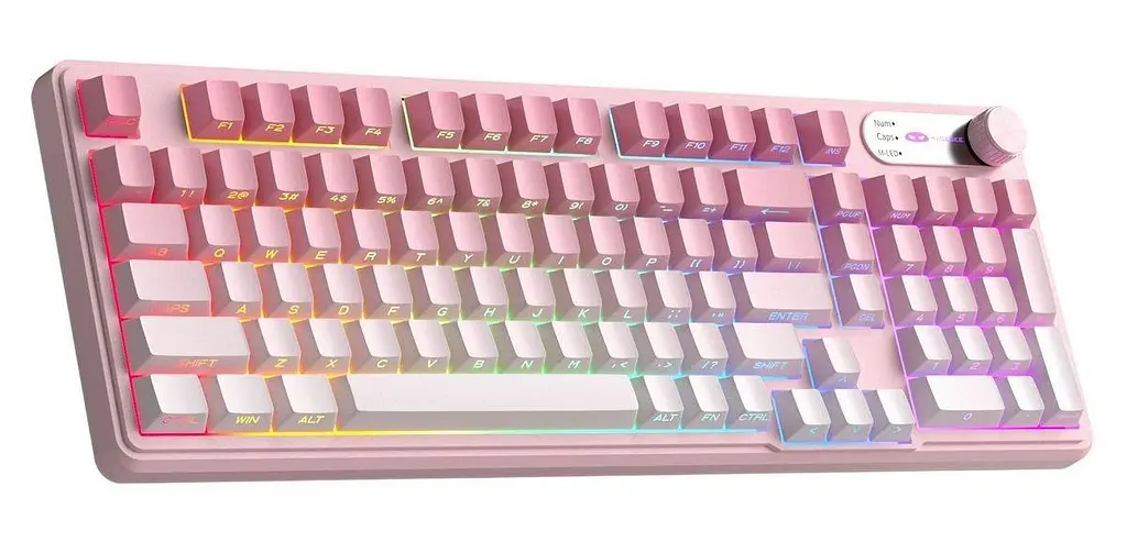 Клавіатура MageGee GK960 RGB Wireless (6971969729032) Pink/White (G-000004398)