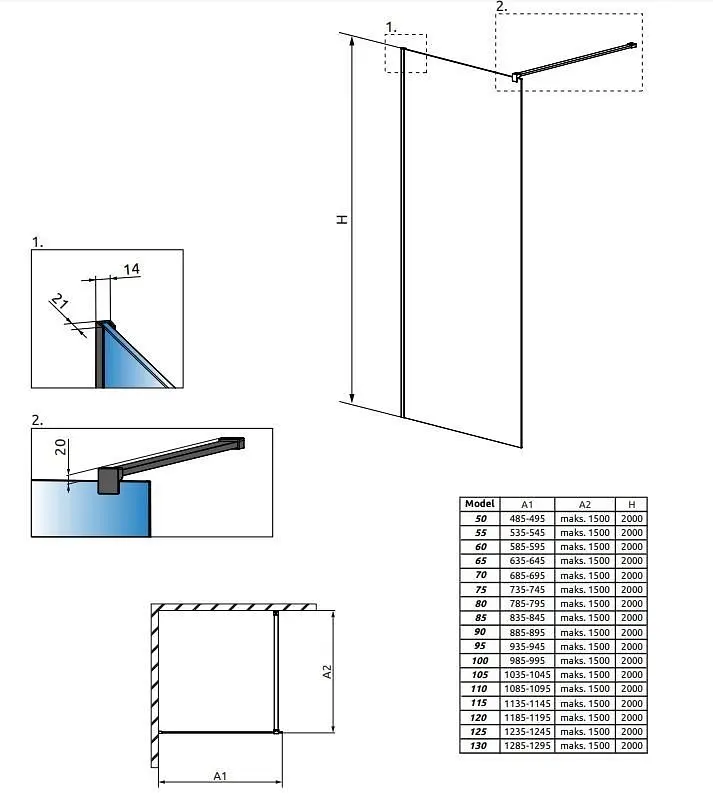 Душова перегородка Radaway Modo X Black II Frame 120 см 389324-54-56 - фото 2