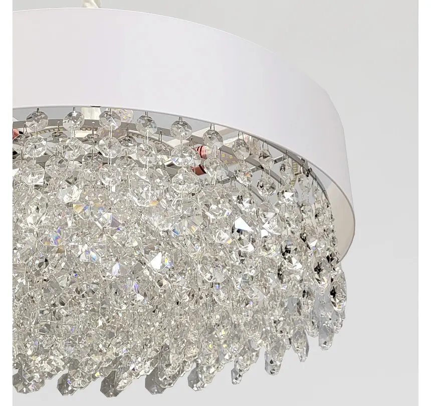 Велика біла кришталева світлодіодна люстра Artlight 8677/800WH діаметром 78,5 см та 15 патронами E14 - фото 3