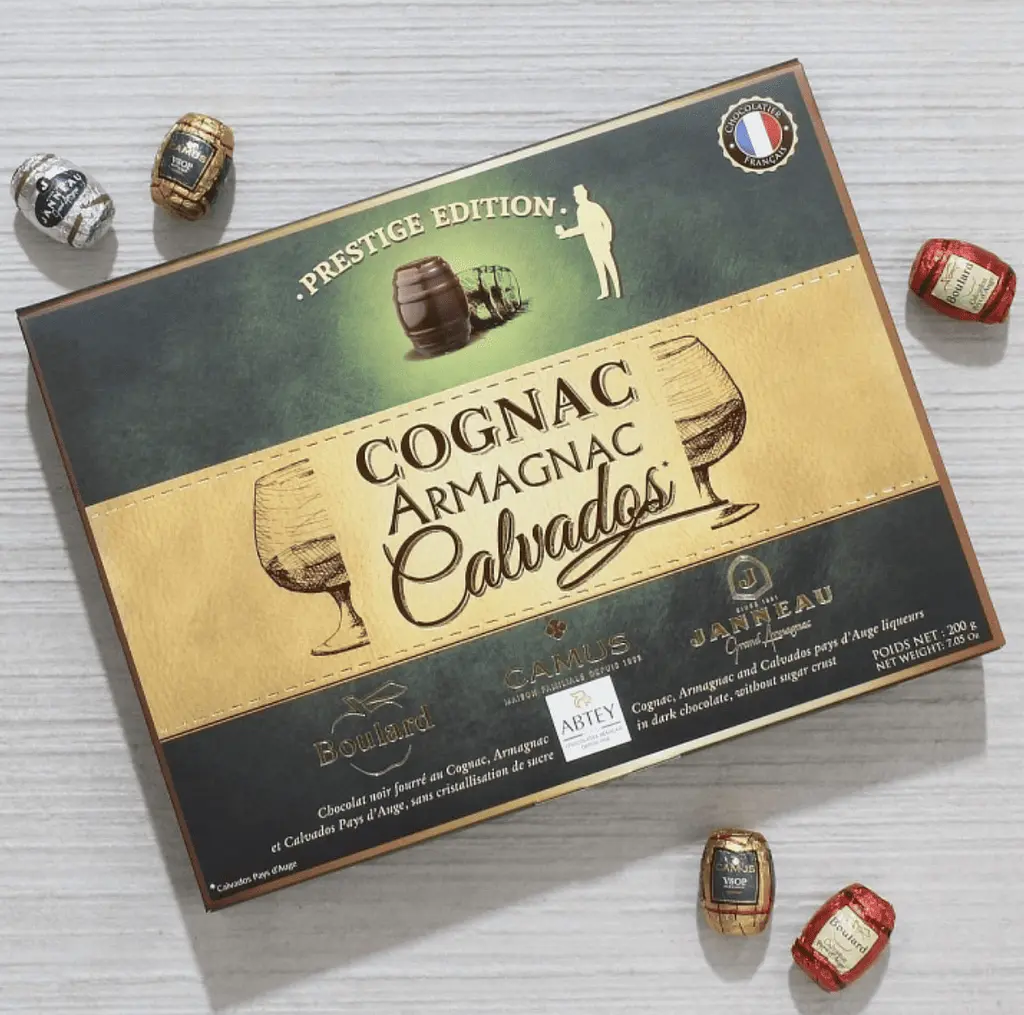 Шоколадные конфеты с алкоголем Abtey Prestige Edition Cognac Armagnac Calvados 200г - фото 3