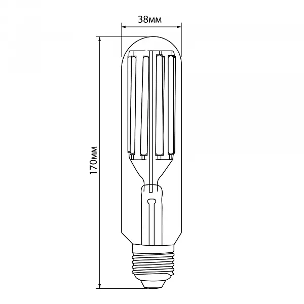 LED лампа VIDEX Filament T38F 24W E27 5000K - фото 3