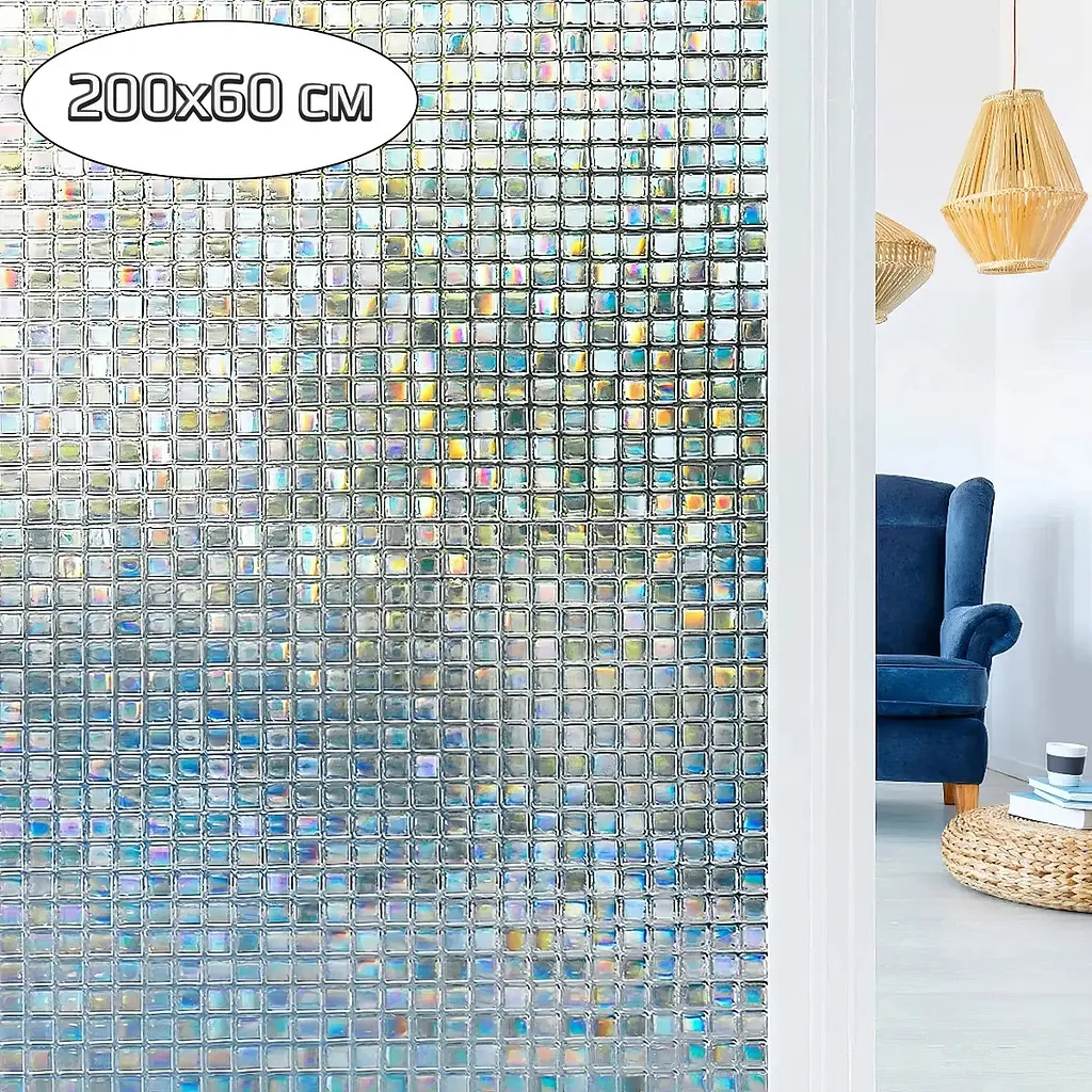 Плівка самоклеюча Mosaika PVC 200×60 см, декоративна, прозора, для вікон з візерунком - фото 2