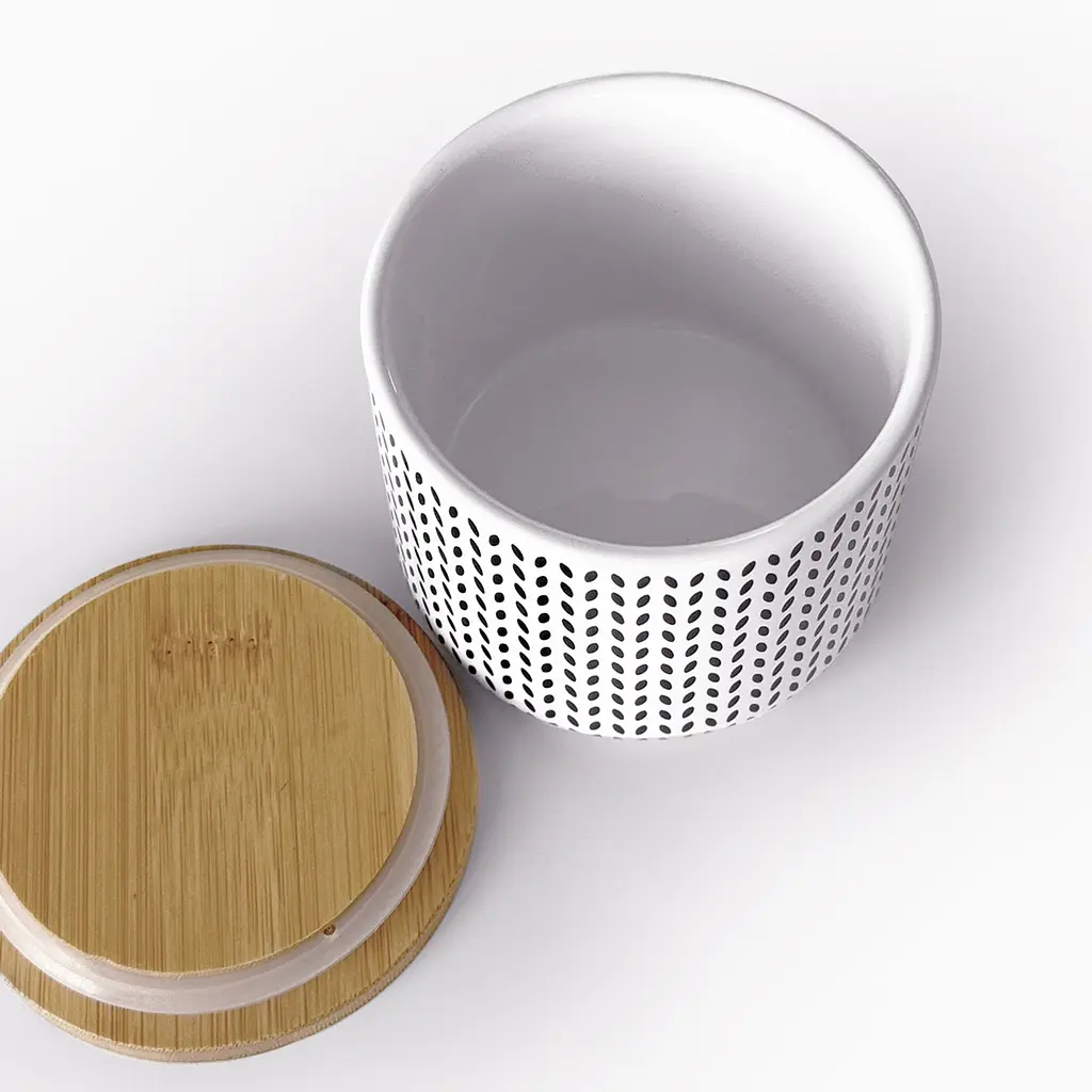Ємність для зберігання МВМ My Home 450 мл (KP-122 S WHITE/WOOD) - фото 4
