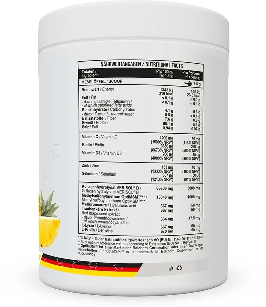 Колаген MST Collagen Beauty Verisol + OptiMSM, 450 грам для підтримки шкіри, волосся та нігтів. - Ананас - фото 2