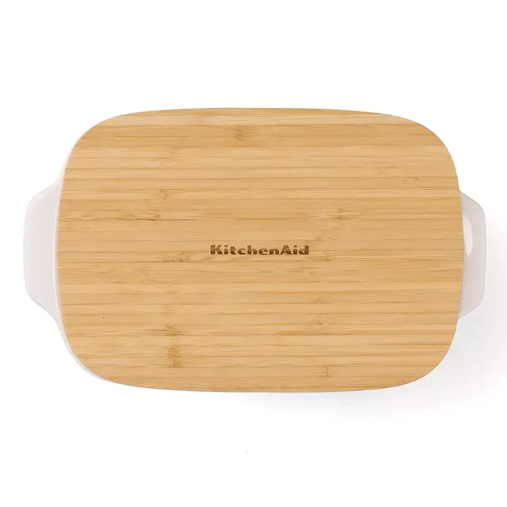 Форма для випічки з кришкою KitchenAid керамогранітна 31,2x18,8x7,2 см 1,9 л кремовий колір (CC006107-001) - фото 3