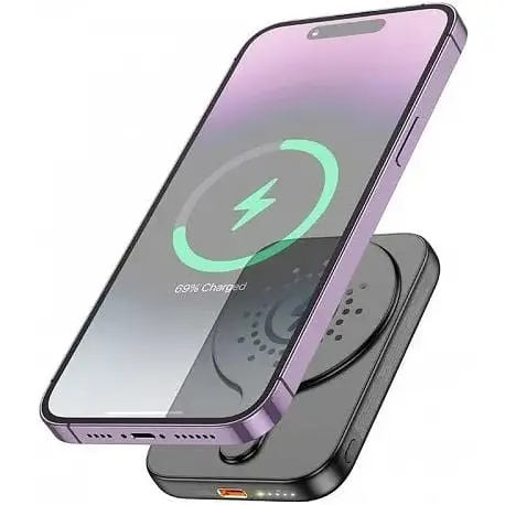 Акумулятор зовнішній Hoco Esteem magnetic power bank J117 магнітний 5000mah magsafe - фото 5
