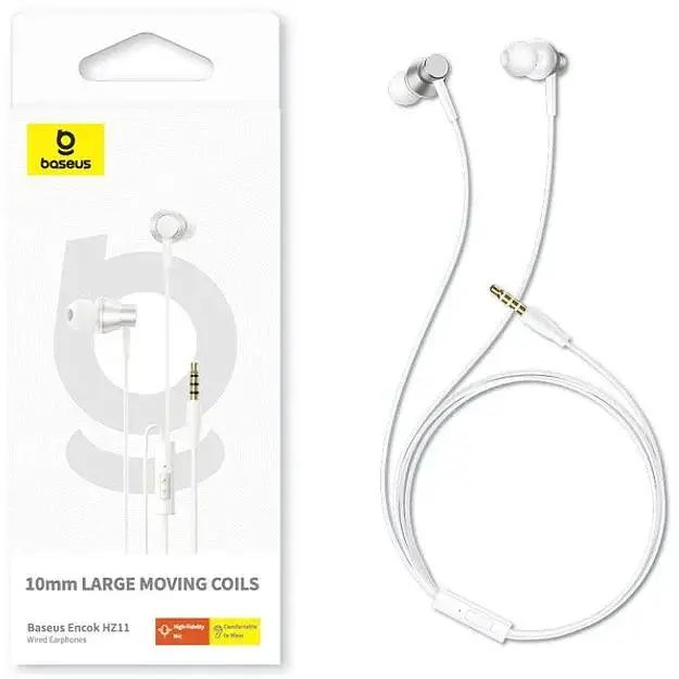 Навушники Baseus Encok HZ11 Wired Earphones A00164200213-Z1 White - фото 5