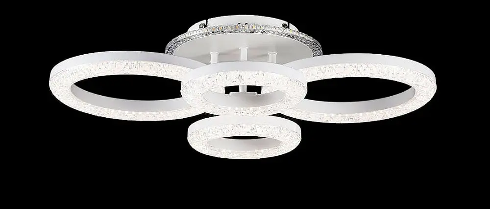 Люстра стельова LED Splendid Ray L2722/2+2, 4 лампи, білий, сучасний стиль, з пультом, димер, 15 см висота, 57 см діаметр - фото 4