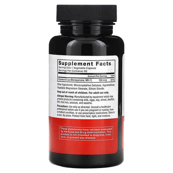 Витамин К MK-7 Vitamin K2 100 mcg 60 капсул Force Factor vit0006310 - фото 2