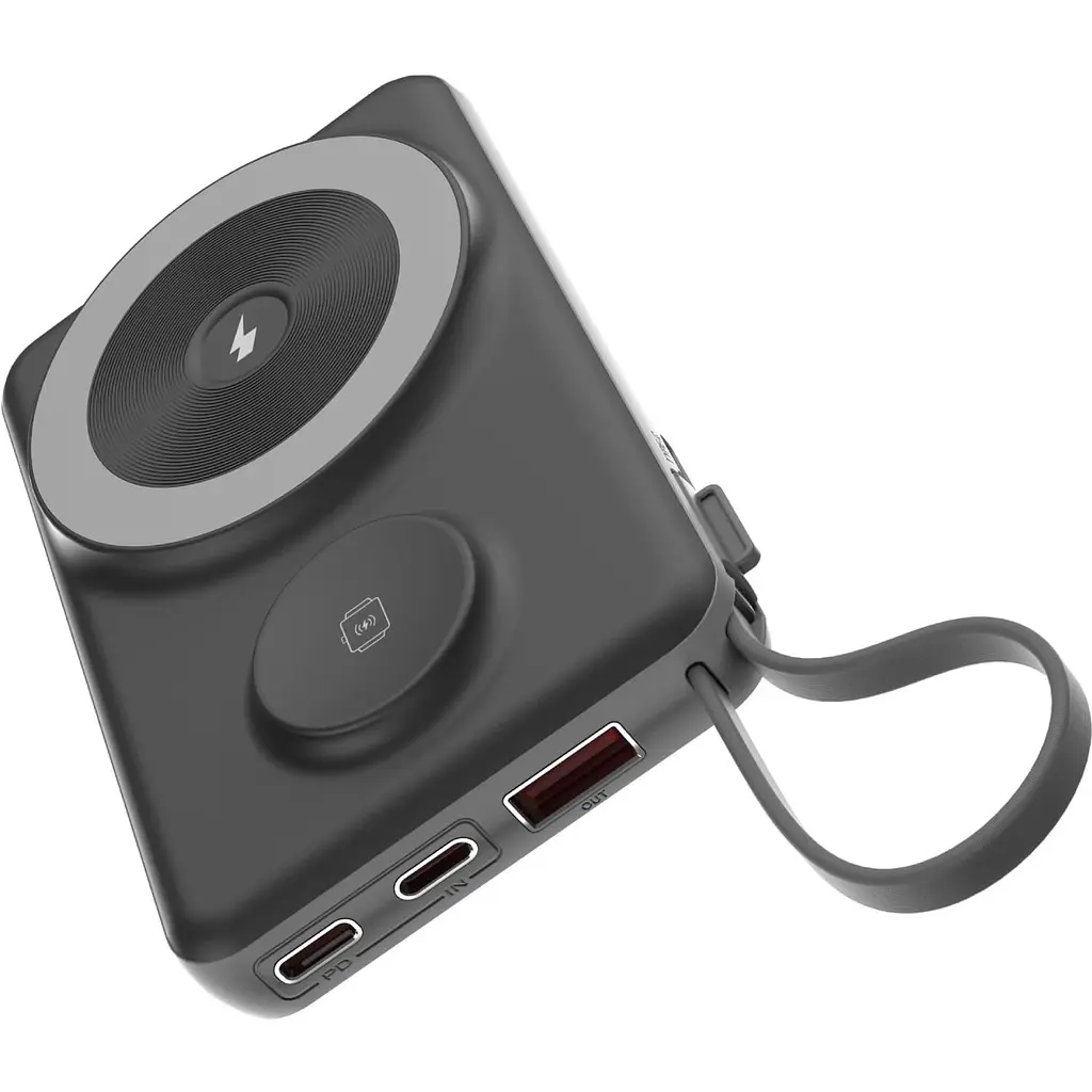 Павербанк Choetech Magnetic Wireless Black 10 000 mAh / 22.5 Вт (B695-BK) - фото 2