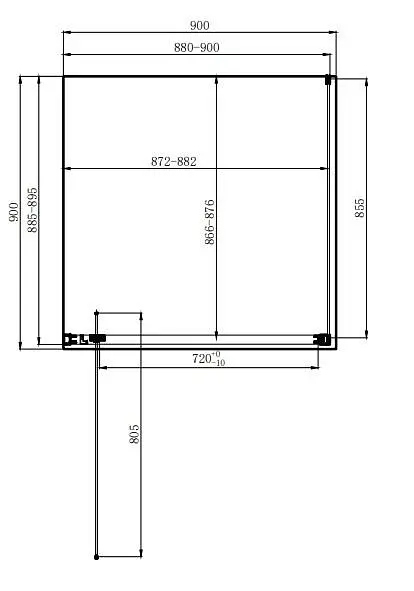 Душова кабіна Dusel DL198 + DL196 Chrome 900x900x1900, Хром, Універсальна, прозорий, хром, 90x90 - фото 2