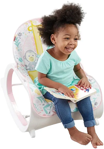 Дитяче крісло-гойдалка Fisher Price / Дитячий шезлонг з музичною підвіскою та регульованою спинкою - фото 4