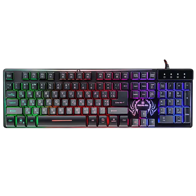 Клавіатура REAL-EL Comfort 7090 Backlit RGB Black (EL123100031) - фото 4