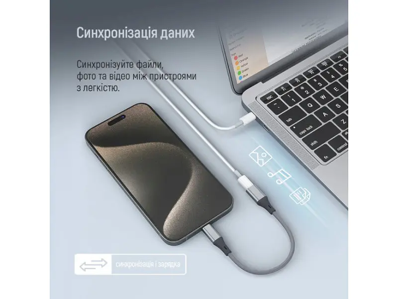 Адаптер ColorWay USB-C to Lightning 0.175м Gray (CW-AD-CL) - фото 6