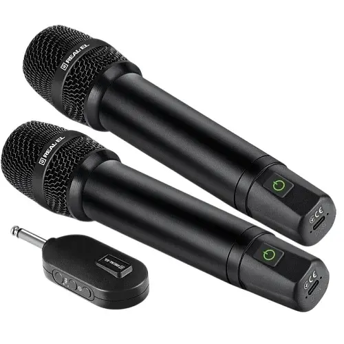 Мікрофон для караоке KM-850, Black, 6.35 мм jack, підключення бездротове REAL-EL teh0028136 - фото 2