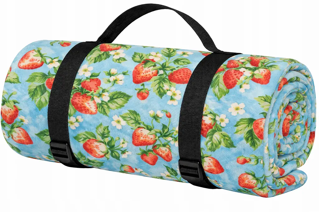 Плед складний утеплений для пікніка Bolan Home&Design Strawberry 130x170 см пляжний килимок фліс - фото 2