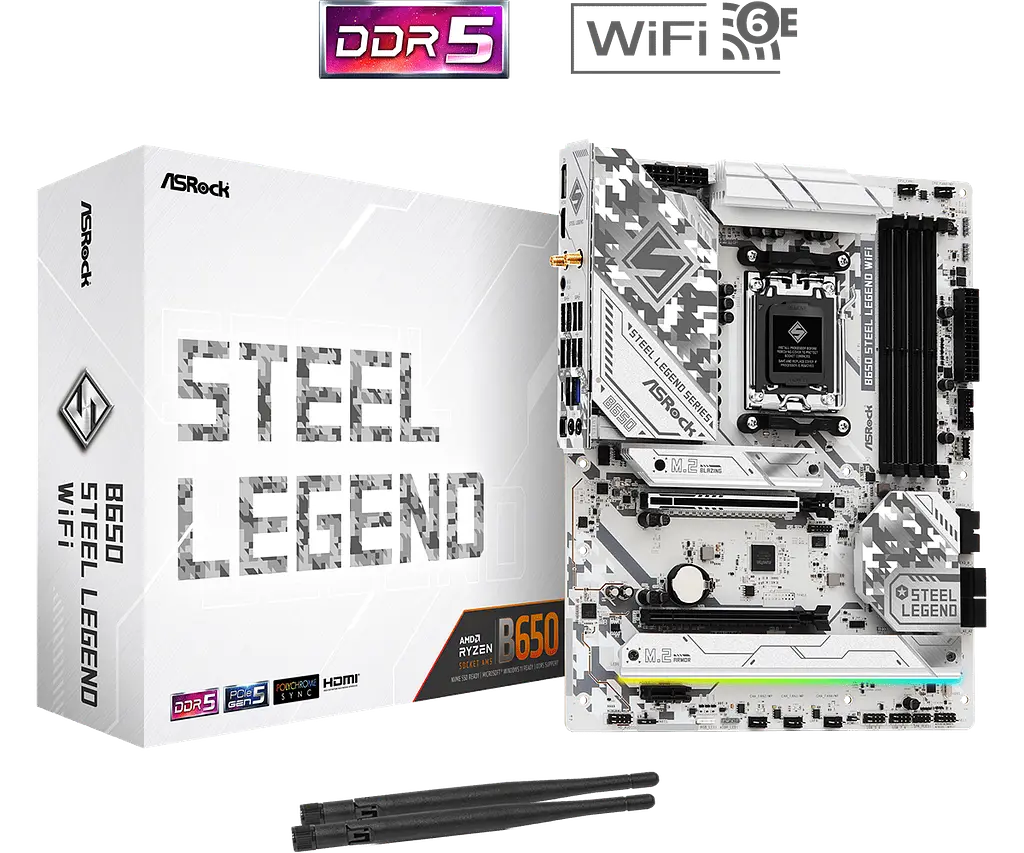 Материнська плата ASRock B650 Steel Legend Wi-Fi Socket AM5 (B650 STEEL LEGEND WIFI) - фото 5