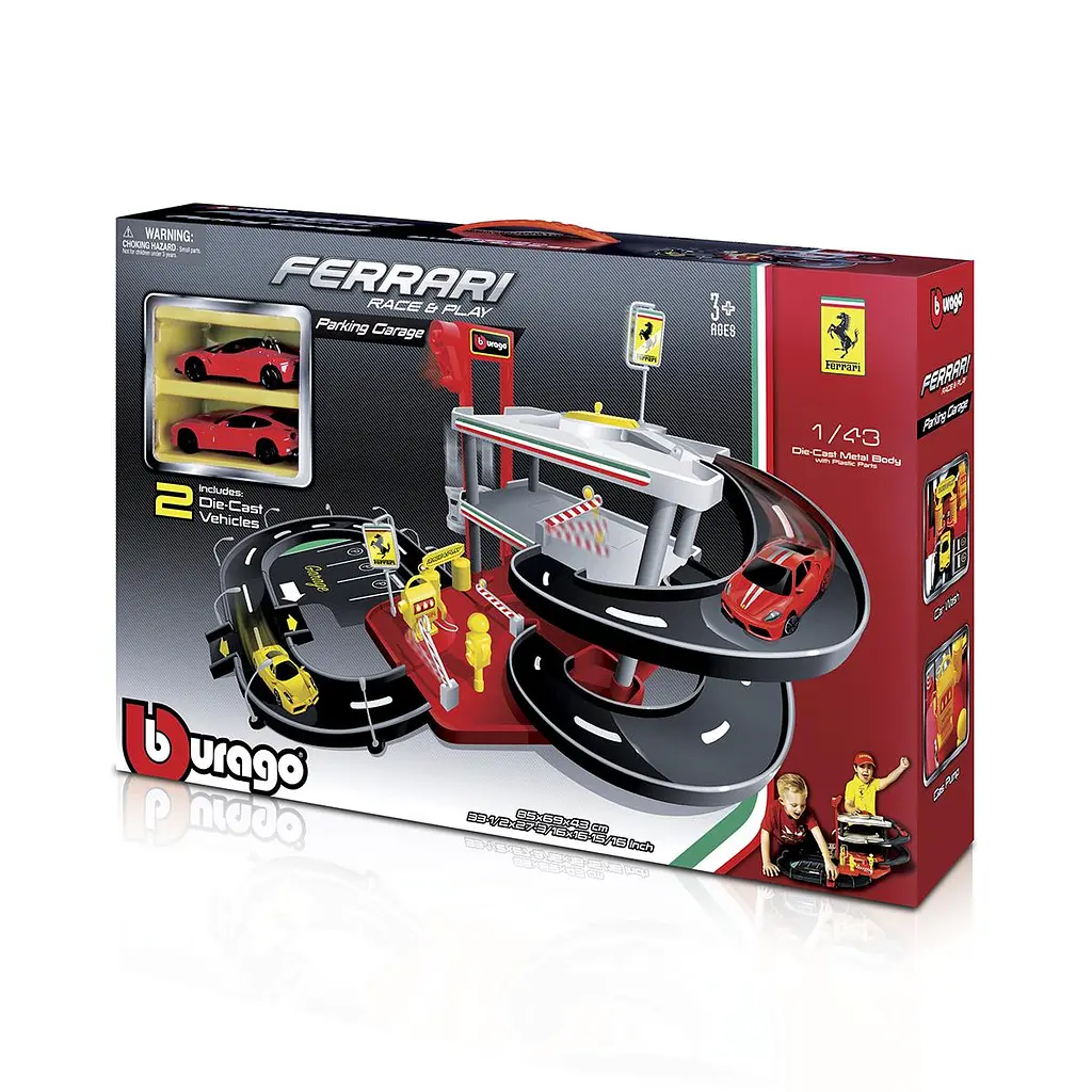 Ігровий набір - ГАРАЖ FERRARI (3 рівні, 2 машинки 1:43) Bburago 18-31204 - фото 5
