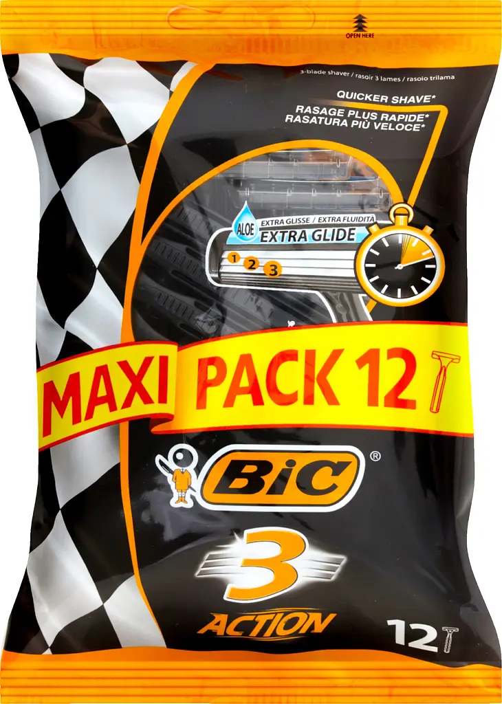 Набір бритв BIC 3 Action без змінних картриджів 12 шт. - фото 4