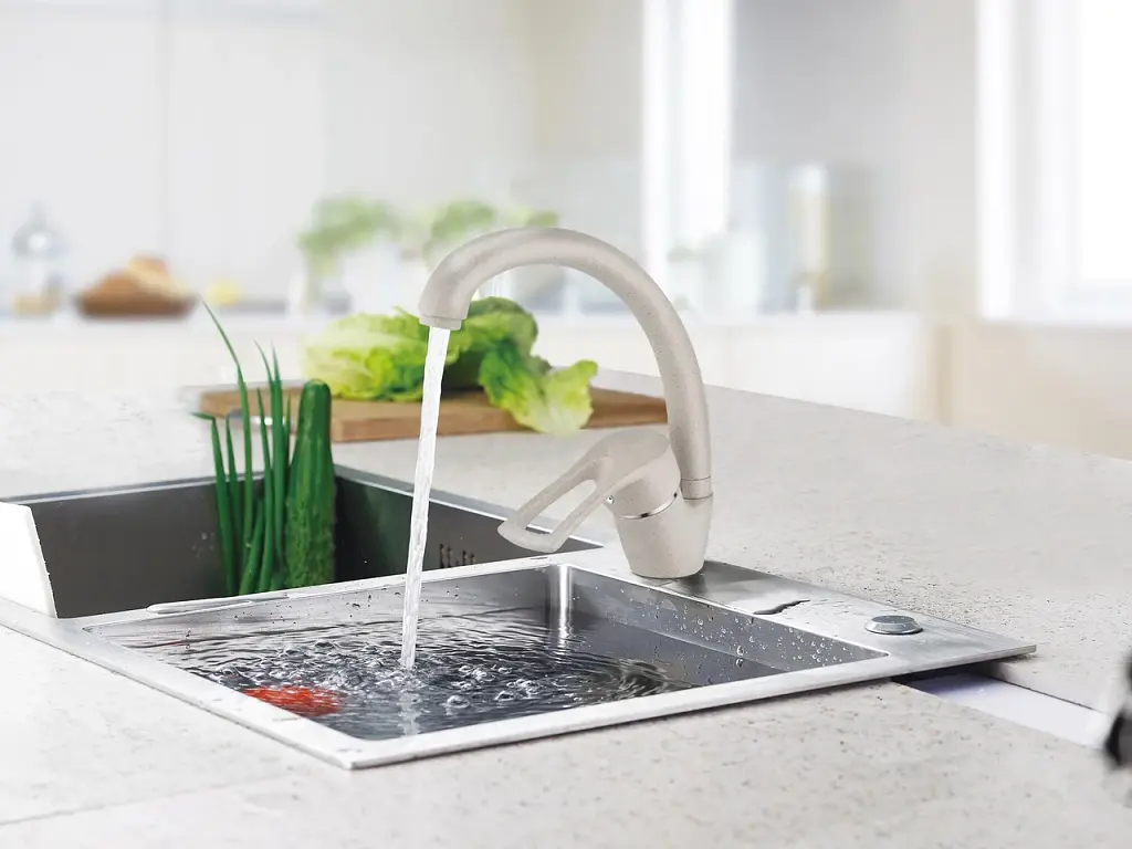 Змішувач для кухні Zegor YUB4-A181KS одноважільний Бежевий 30412 - фото 3